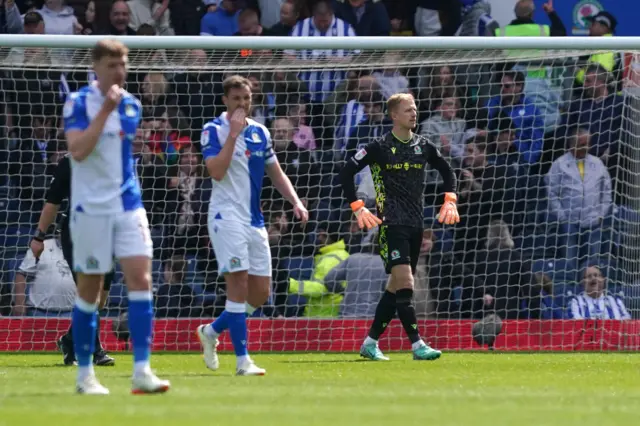 Aynsley Pears reacts after his own goal against Blackburn