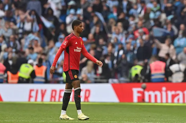 Marcus Rashford leaves the pitch