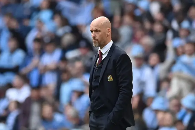 Erik ten Hag looks on