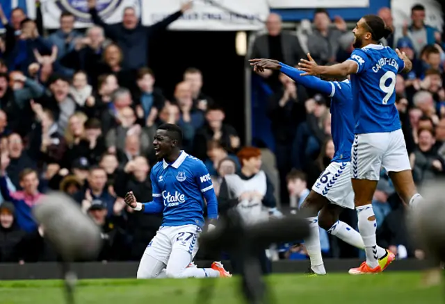 Idrissa Gueye of Everton celebrates