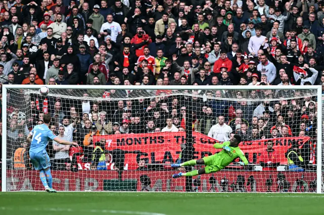 Ben Sheaf of Coventry City misses the team's fourth penalty