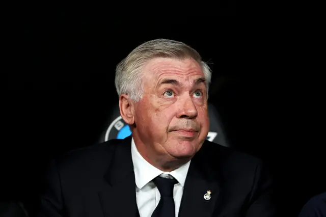 arlo Ancelotti, Head Coach of Real Madrid, looks on