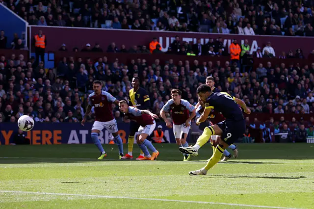 Dominic Solanke of AFC Bournemouth scores