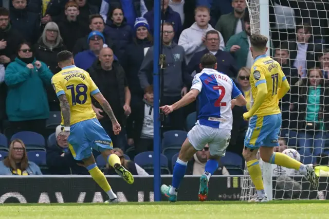 Marvin Johnson scores for Sheff Wed at Blackburn