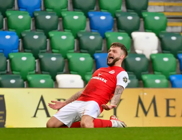 Andy Ryan celebrates