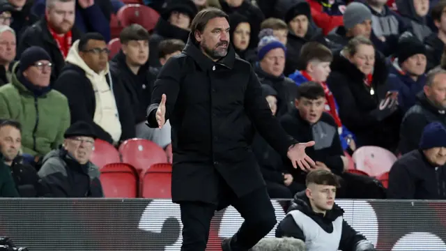 Daniel Farke on the touchline