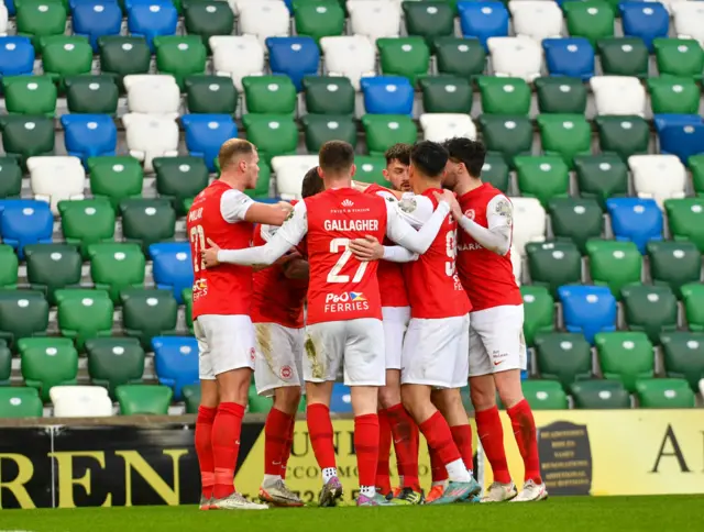 Linfield celebrate their goal