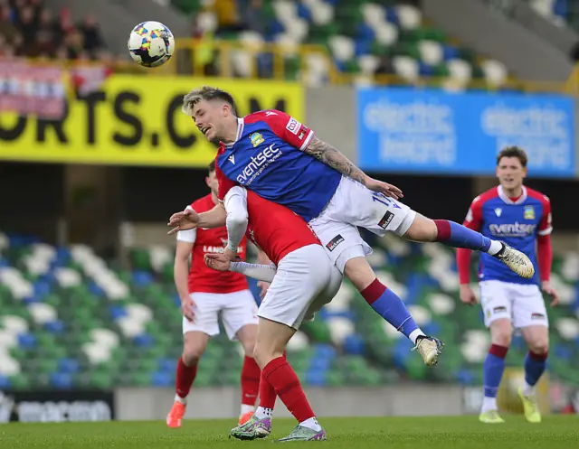 Chris McKee jumps for the ball