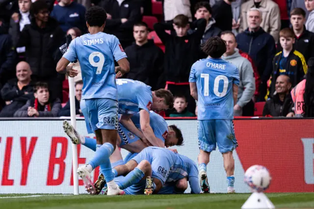 Coventry celebrate with Victor Torp