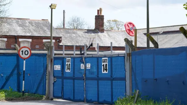 The entrance to Napier Barracks in Folkestone, Kent