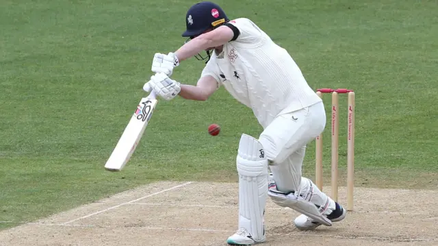 Joey Evison batting for Kent