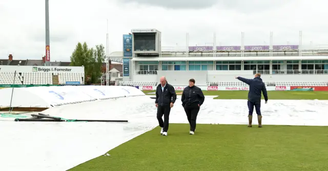 The umpires call the game off at Northampton