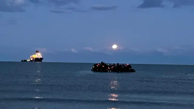 Andrew Harding's pic of a boat off the coast of Calais