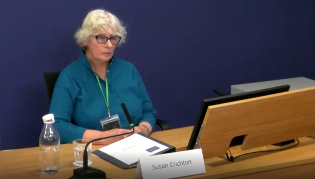 Susan Crichton at the Post Office inquiry in central London