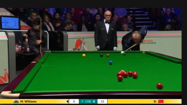 Mark Williams takes a shot