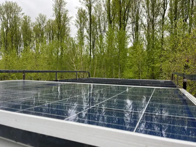 Solar panels on Simon Marks’ campervan