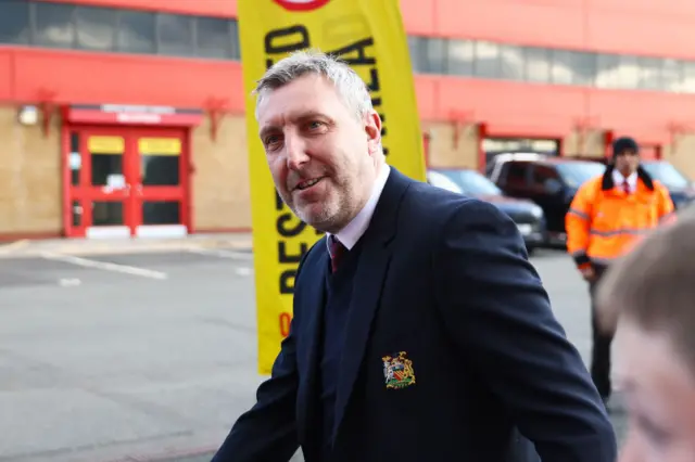 Jason Wilcox arrives at Old Trafford