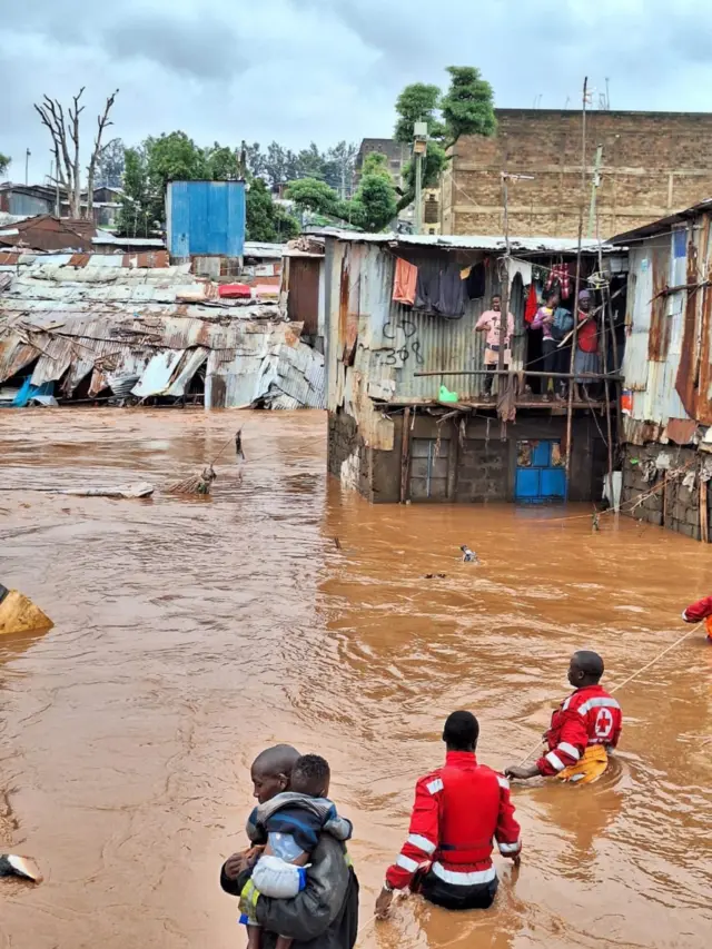 Flooded areas in Nairobi