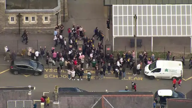 Children leaving the school