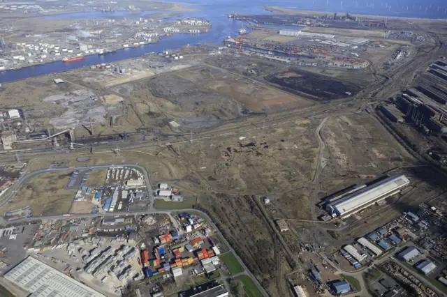 Aerial view of Teesworks