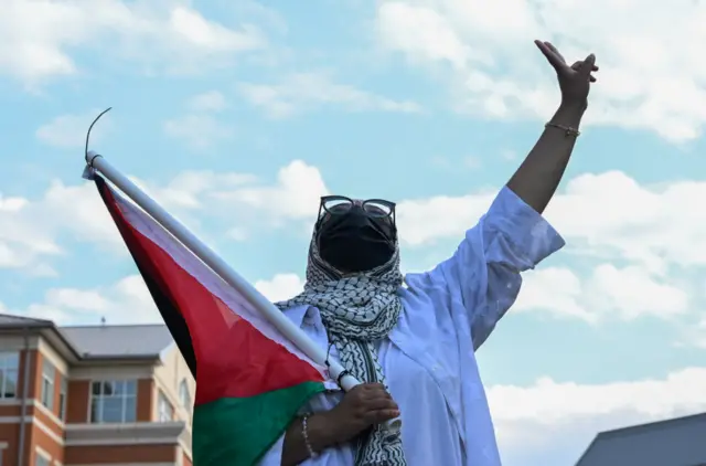 Pro-Palestinian protestors at the University of North Carolina