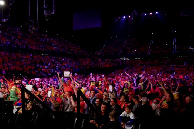 Fans at Premier League Darts in Rotterdam