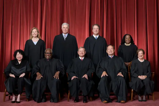 Group photo of all the nine justices