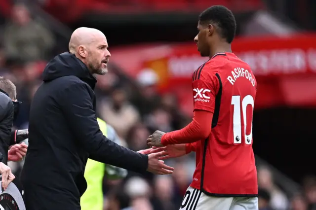 Erik ten Hag and Marcus Rashford