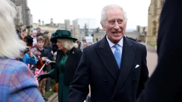 King Charles and Queen Camilla meet members of the public