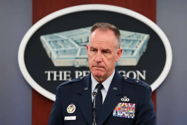 Pentagon Press Secretary Air Force Brig. Gen. Pat Ryder holds a press conference at the Pentagon on October 31, 2023 in Arlington, Virginia. Ryder spoke on military aid to Israel and providing assistance with hostage recovery from Hamas.