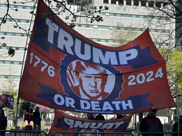 Protests outside of the New York courthouse