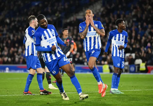 Brighton players look dejected