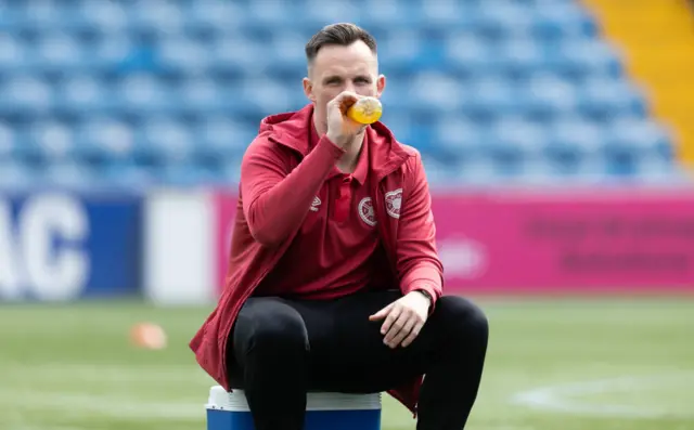 Hearts' Lawrence Shankland during a cinch Premiership match between Kilmarnock and Heart of Midlothain at Rugby Park, on April 27, 2024, in Kilmarnock, Scotland.