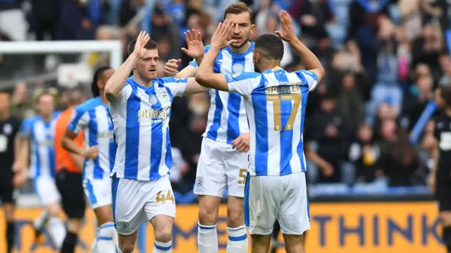 Huddersfield celebrate scoring