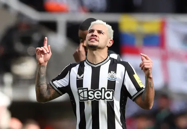 bruno celebrates putting Newcastle ahead