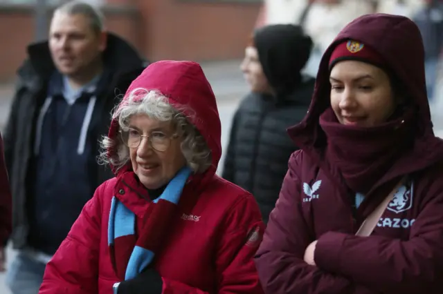 Fans arrive at Villa Park