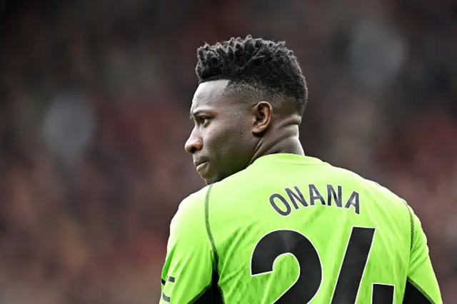 Andre Onana of Manchester United looks on