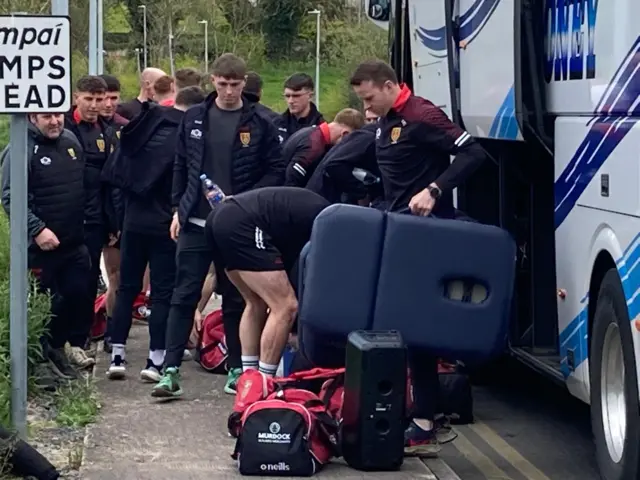 Down squad arriving at St. Tiernach's Park