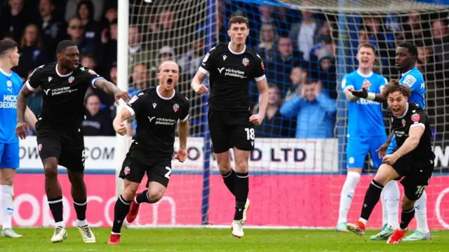 Bolton Wanderers' Kyle Dempsey celebrates scoring