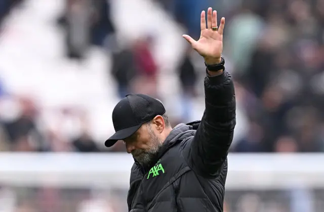 Jurgen Klopp, Manager of Liverpool, gestures