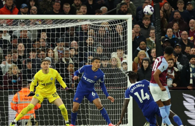 Aston Villa's Ollie Watkins shoots at goal