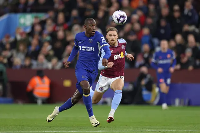 Nicolas Jackson of Chelsea attempts to control the ball