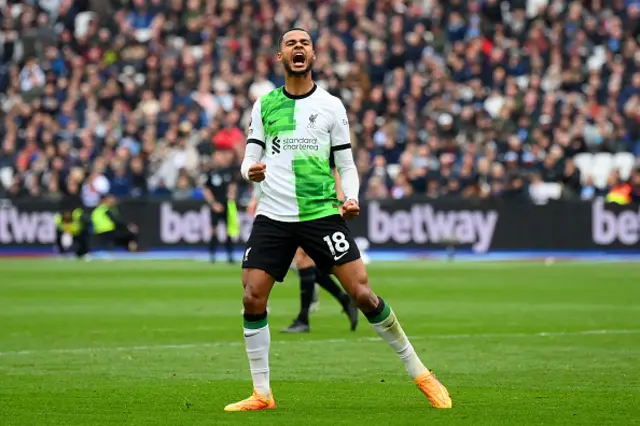 Cody Gakpo of Liverpool celebrates