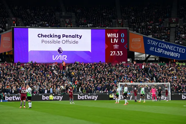 The big screen displays the message that Video Assistant Referee i