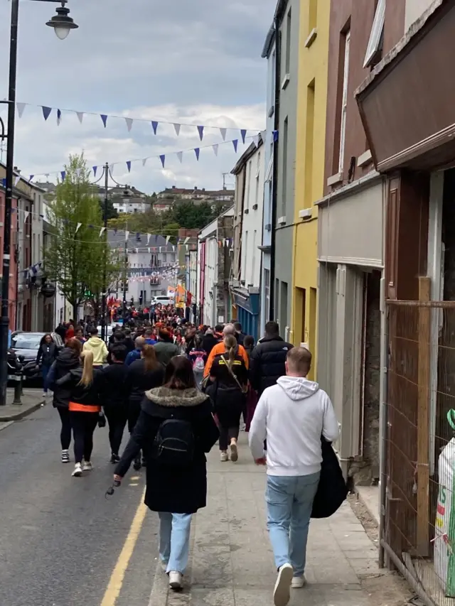 Supporters on Fermanagh Street