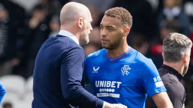 Rangers' Philippe Clement and Cyriel Dessers