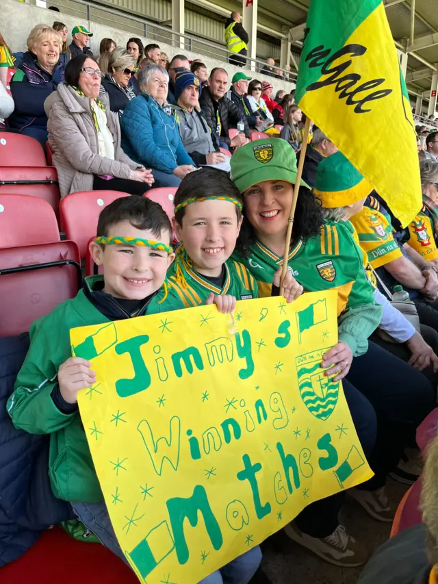 Jim McGuinness sign from supporters