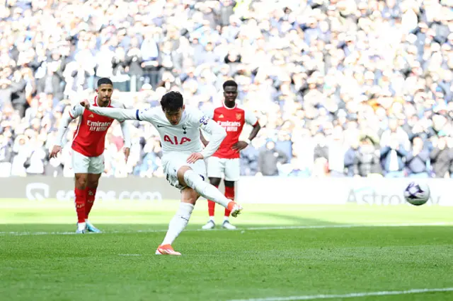 Son Heung-Min of Tottenham Hotspur scores