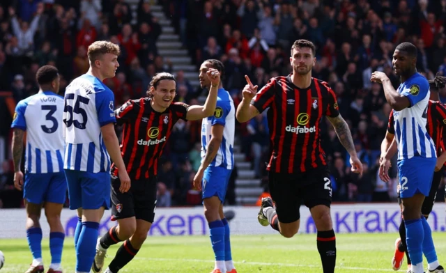 AFC Bournemouth's Marcos Senesi celebrates