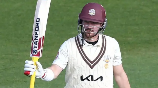 Rory Burns celebrates a century for Surrey